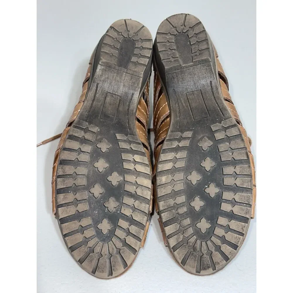 Rockport Cobb Hill “Gabby” Tan Brown Nubuck Leather Gladiator Sandals 8.5